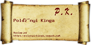 Polónyi Kinga névjegykártya
